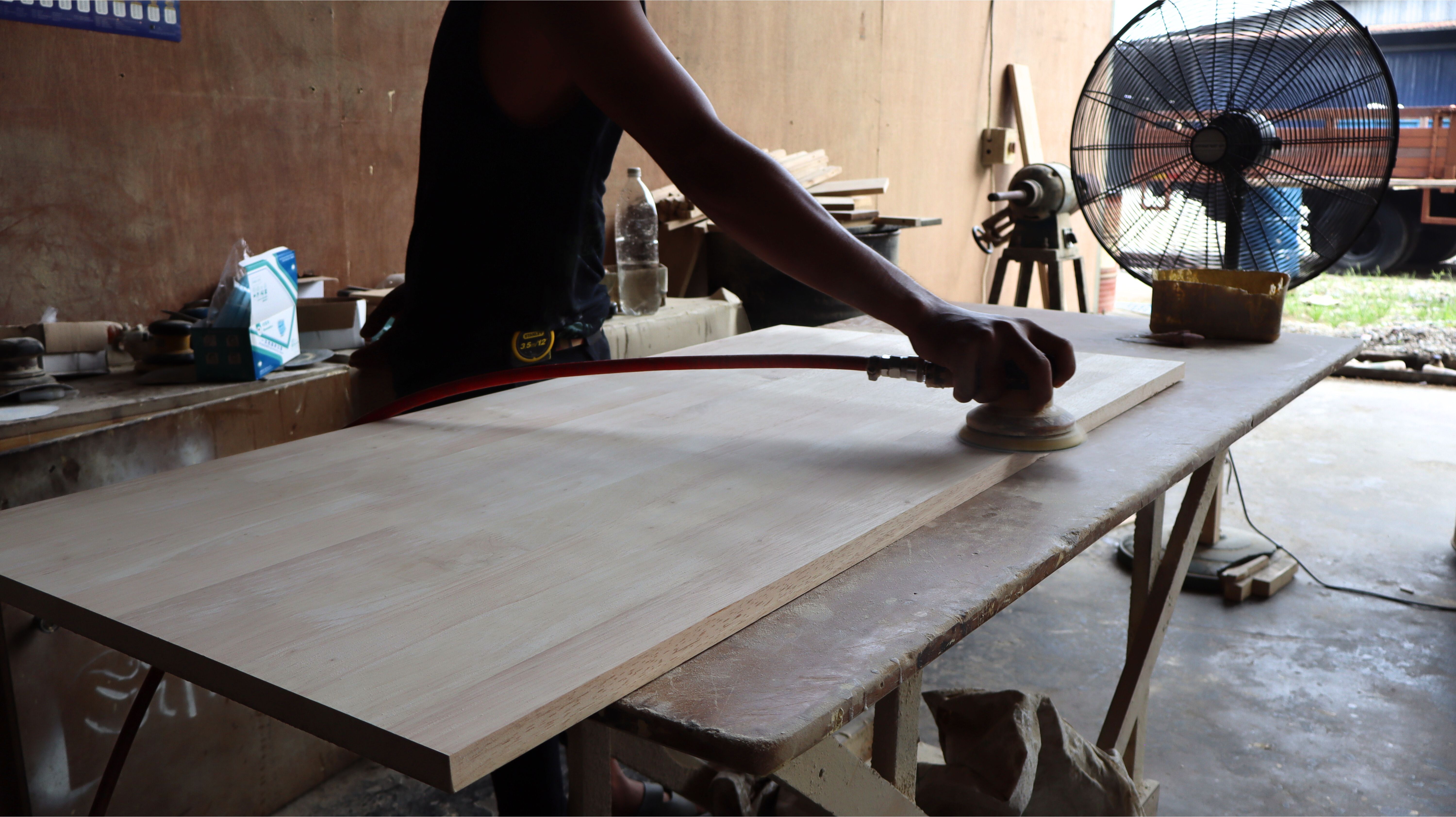 𝗦𝗜𝗟𝗞𝗢 Rubberwood Thickness 20mm tabletop countertop diy working table ...