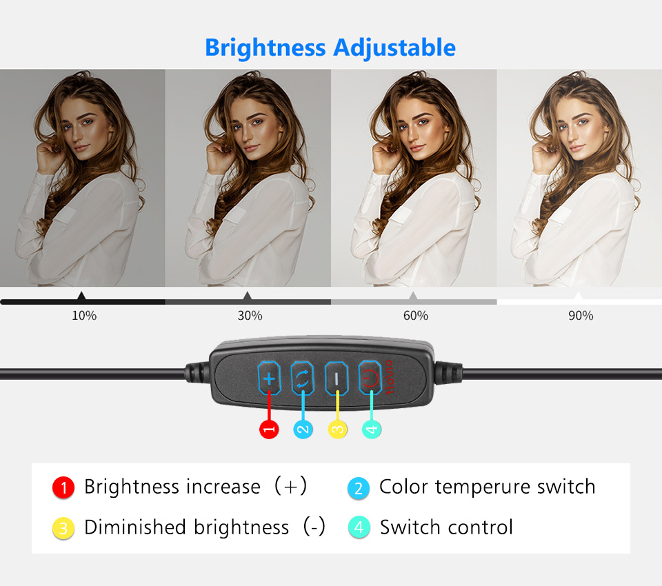 Desktop LED Fill Light Stand RGB Filter Cards Light Board Set ...