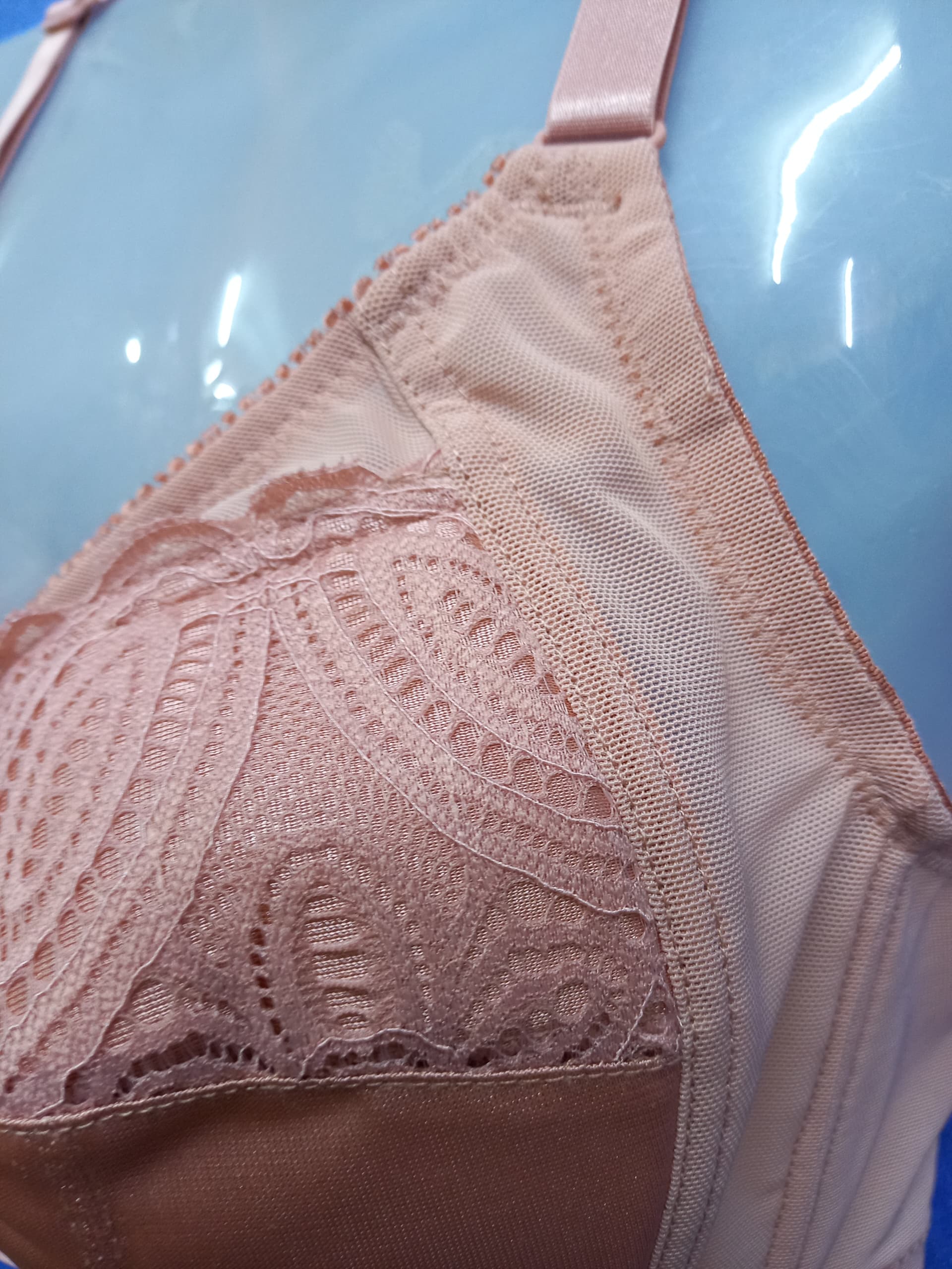 Anita Sophia Women's Non-Wired Comfort Bra - Dusty Rose 44E, Soft Moulded Cups With Floral Embroidery