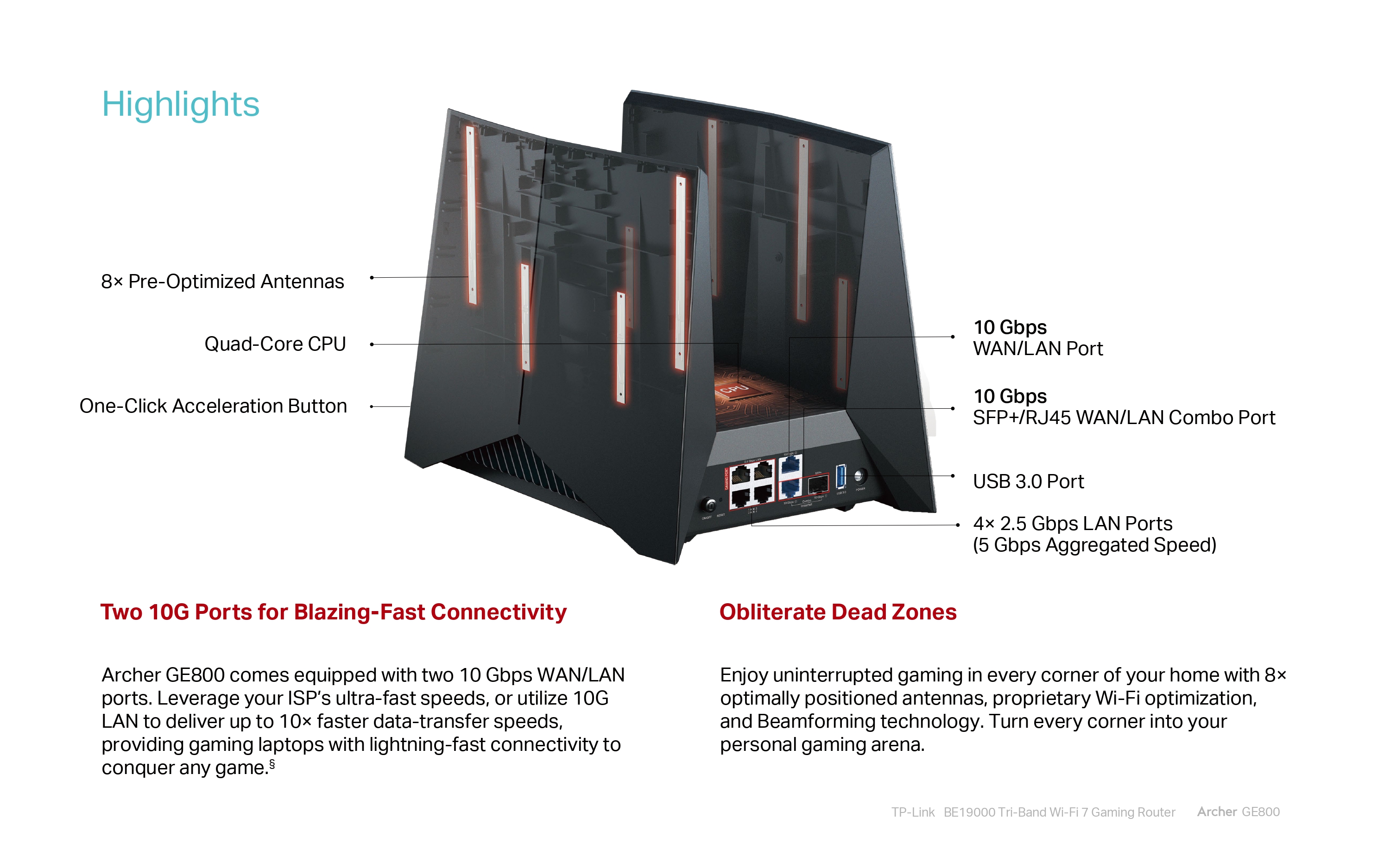 TP-LINK ARCHER GE800 BE19000 / ARCHER GE550 BE9300 TRI-BAND WI-FI 7 ...