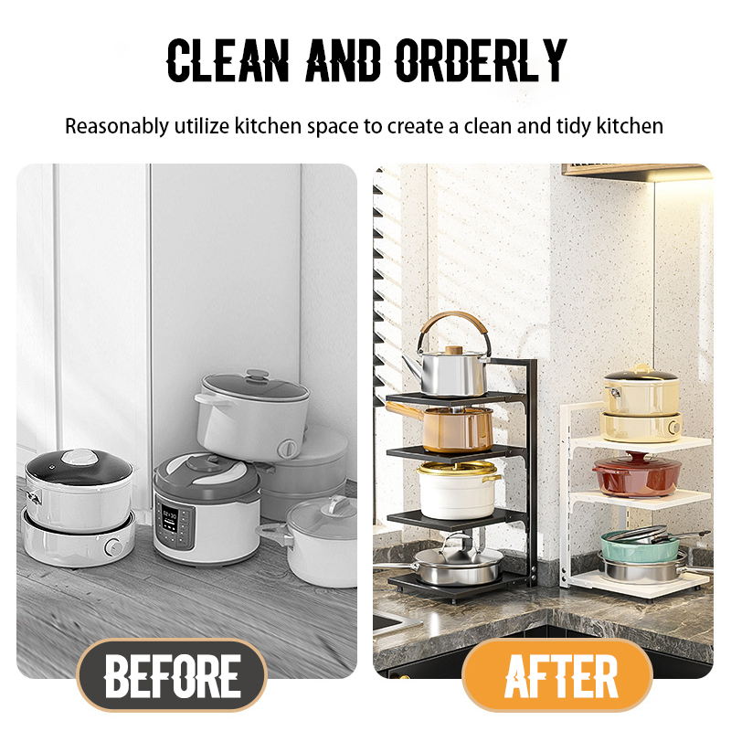 Kitchen Pot and Pan Rack Organizer 2/3/4 Tiers Rak Bawah Sinki ...