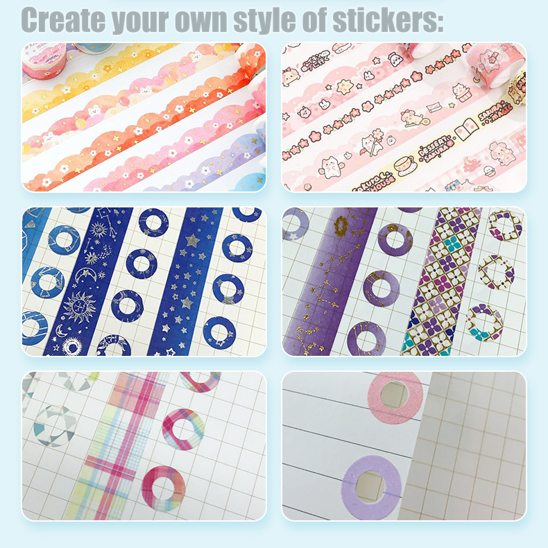 Creative Donut Punch Hole Repair Sticker Puncher Multipurpose Journal ...