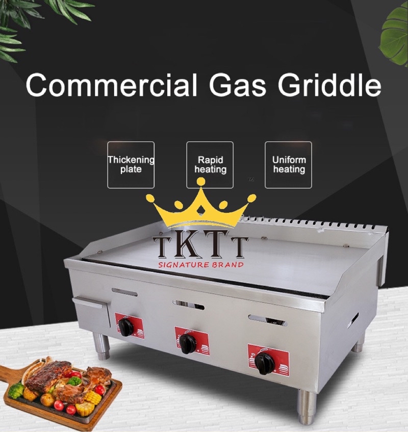 TKTT XXXL Commercial Gas Griddle Stove BBQ Grill Fry Roti Canai Western ...