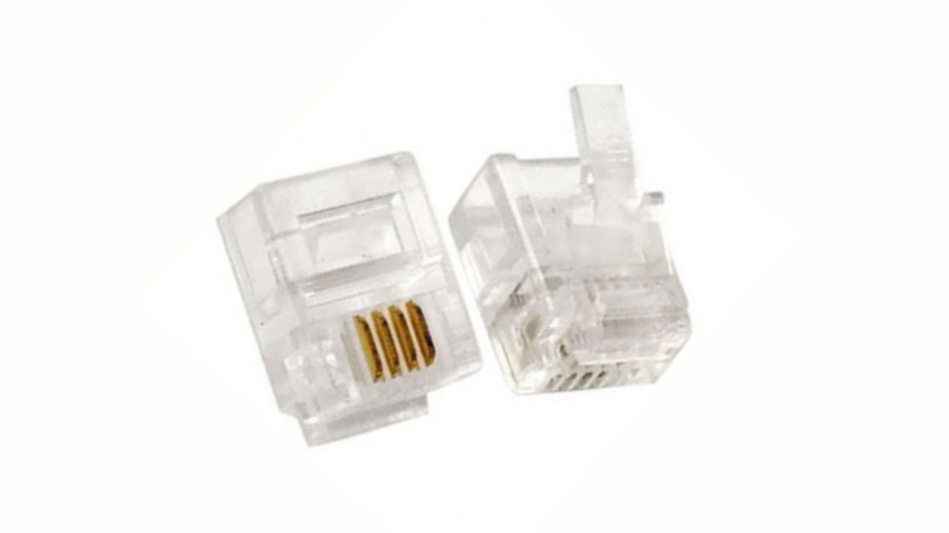 RJ11 4 Pin Telephone Crystal Plug Connector 6P4C Telephone use DIY Easy ...