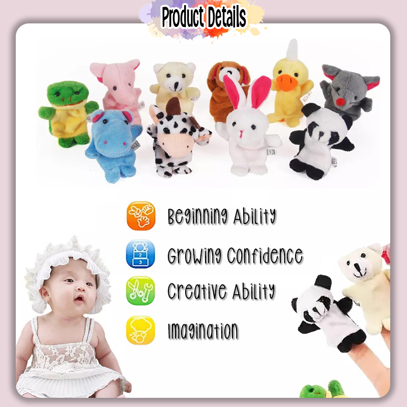 [Happy Kids] Cute Animal Finger Puppet Story Telling Puppet Educational ...