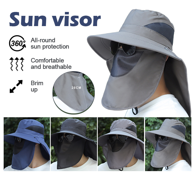 🛵Outdoor Windproof Sun Hat Hiking Hat Full Face Cover Protection ...