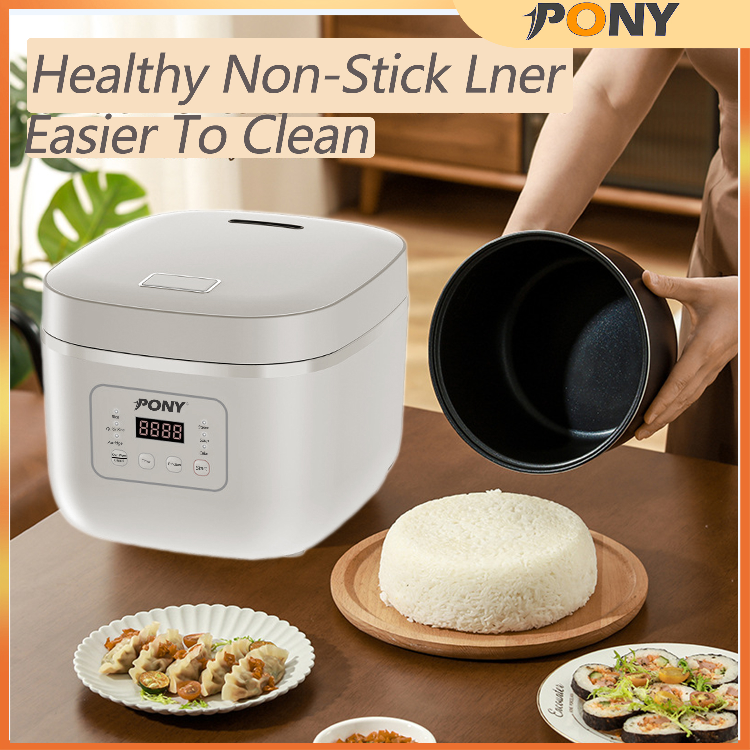 Pony 5L Electric Multifunction Non-Stick Micro sugar Rice Cooker Keep ...