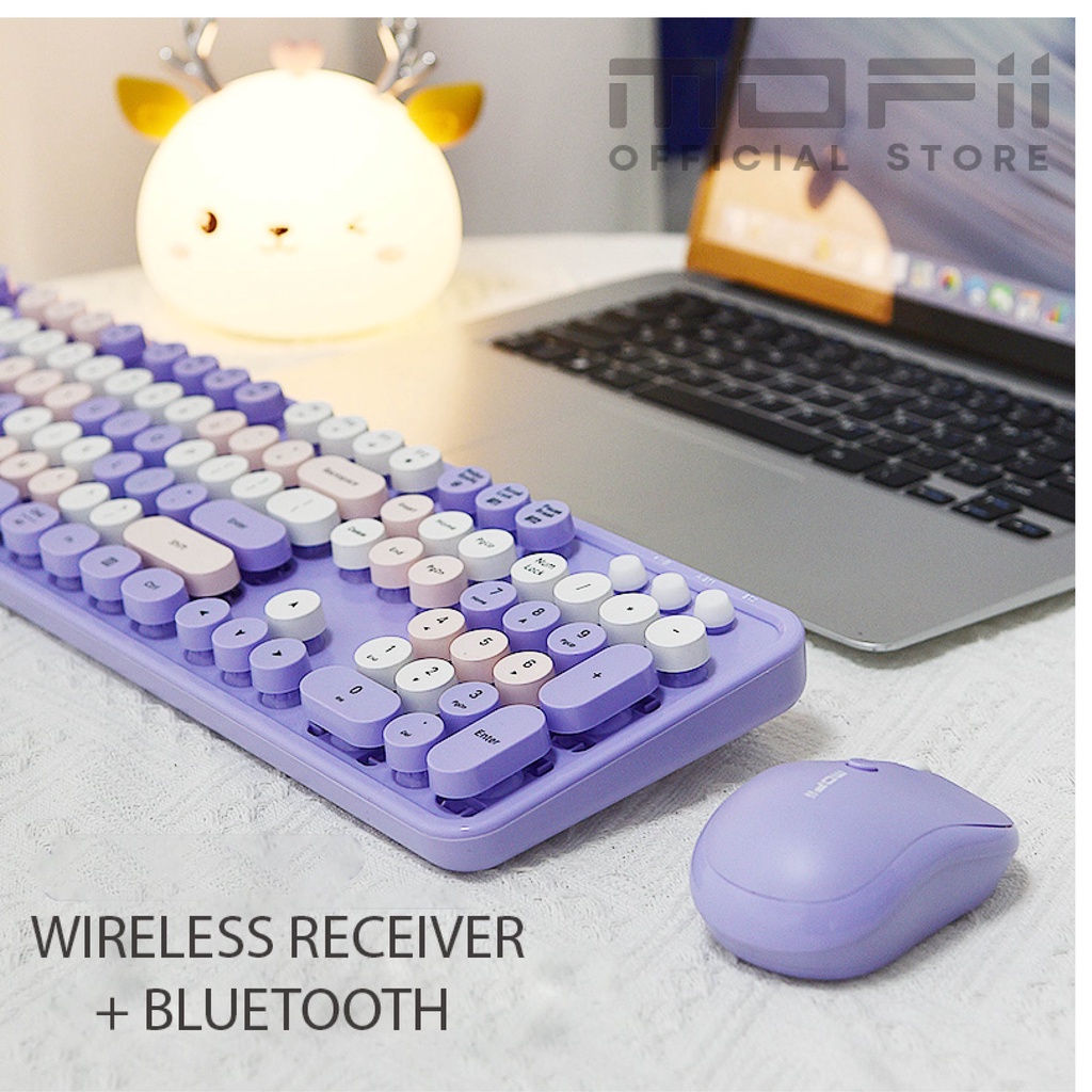 MOFII Sweet Dual Mode Keyboard Mouse Combo Bluetooth/Wireless PC Laptop ...