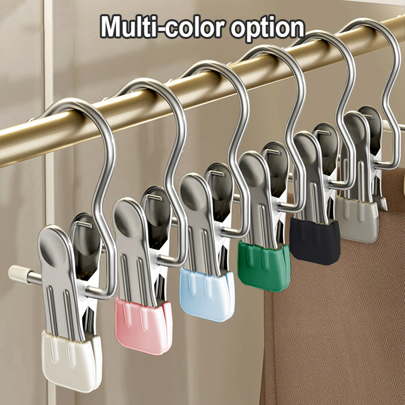 10Pcs Anti-Rust Clip Space-Saving Clothespin Multifunction Pants ...