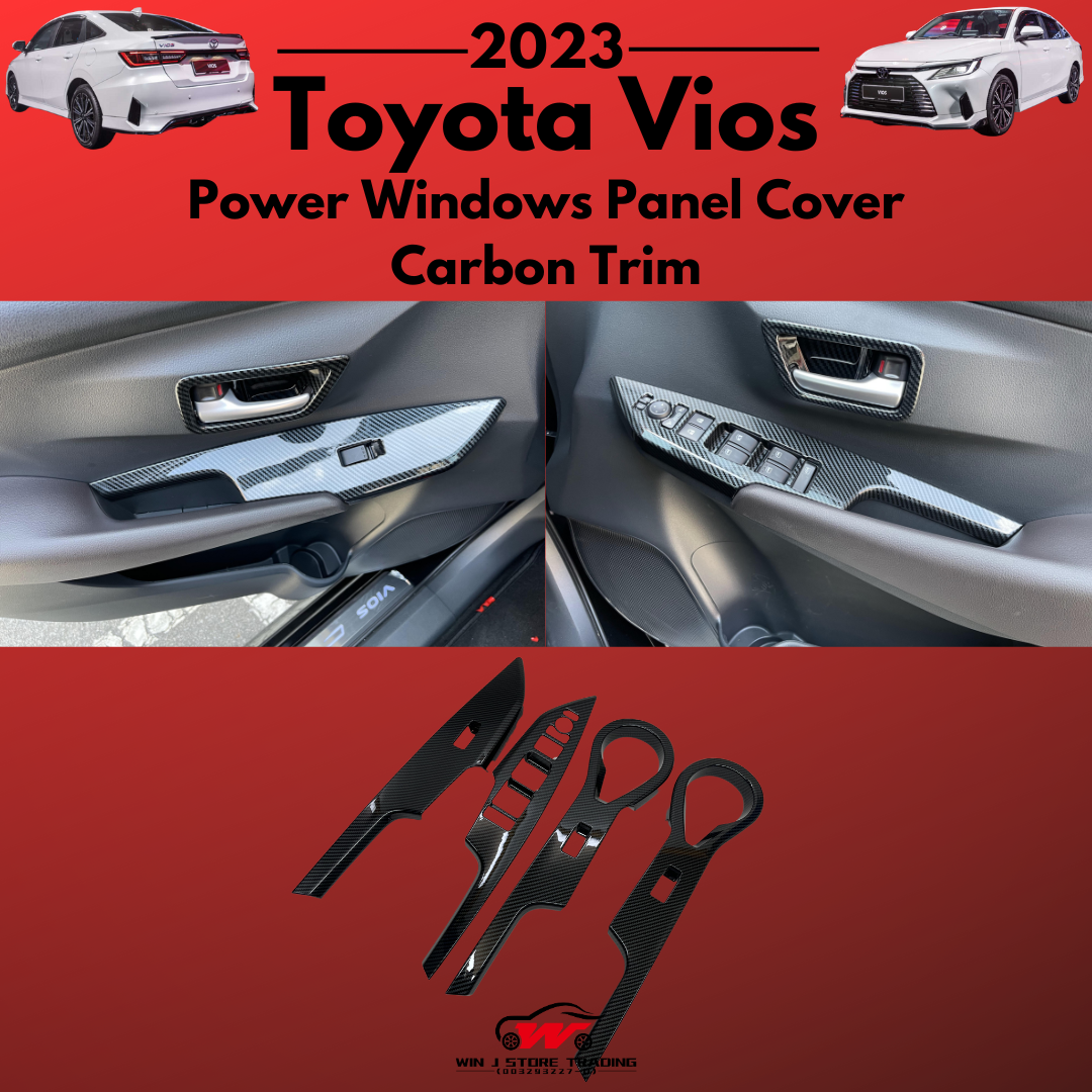 Toyota Vios Gen4 AC100 2023+ Carbon Trim/Glossy Black Power Windows ...