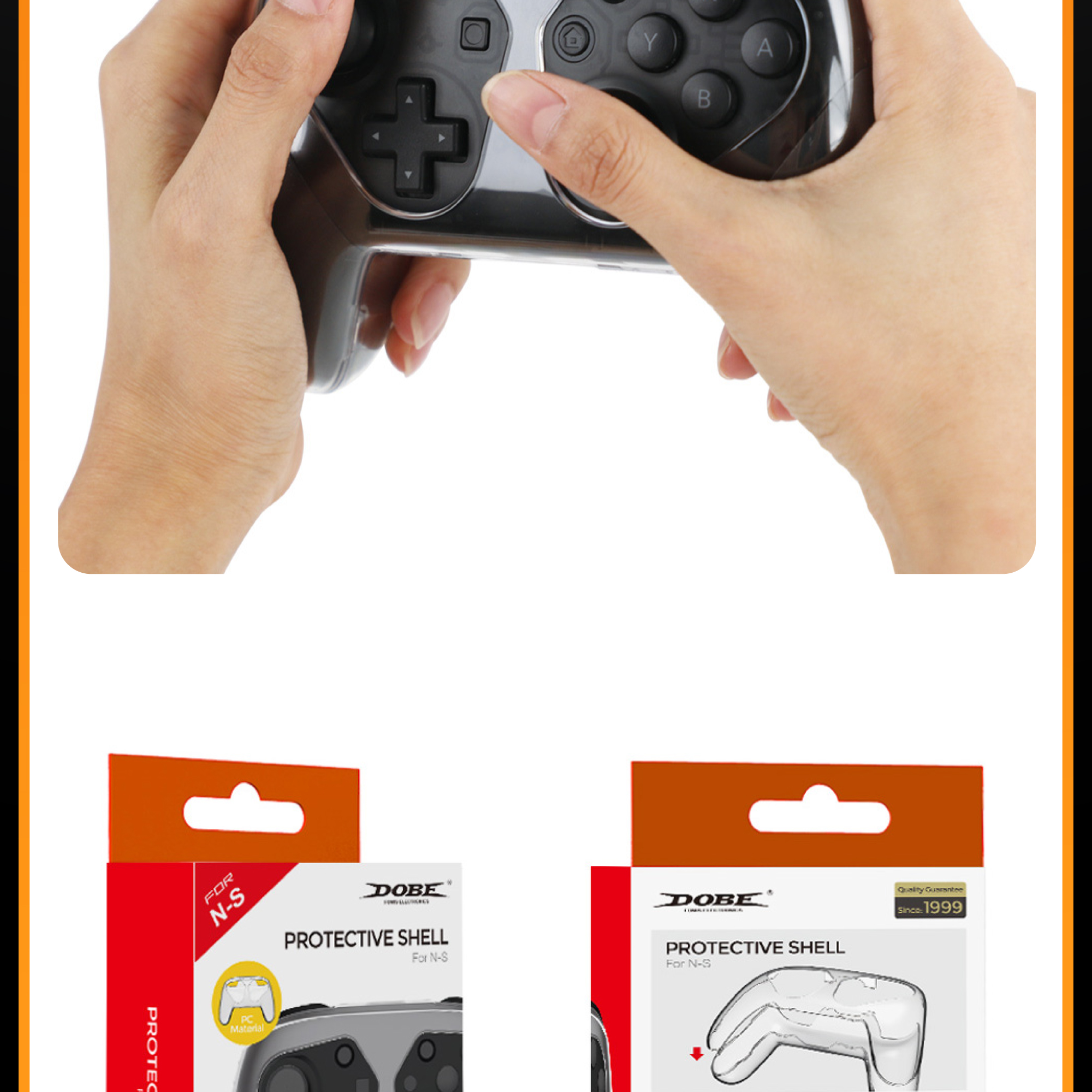 DOBE Nintendo Switch Pro Controller Crystal Clear Transparent Case ...