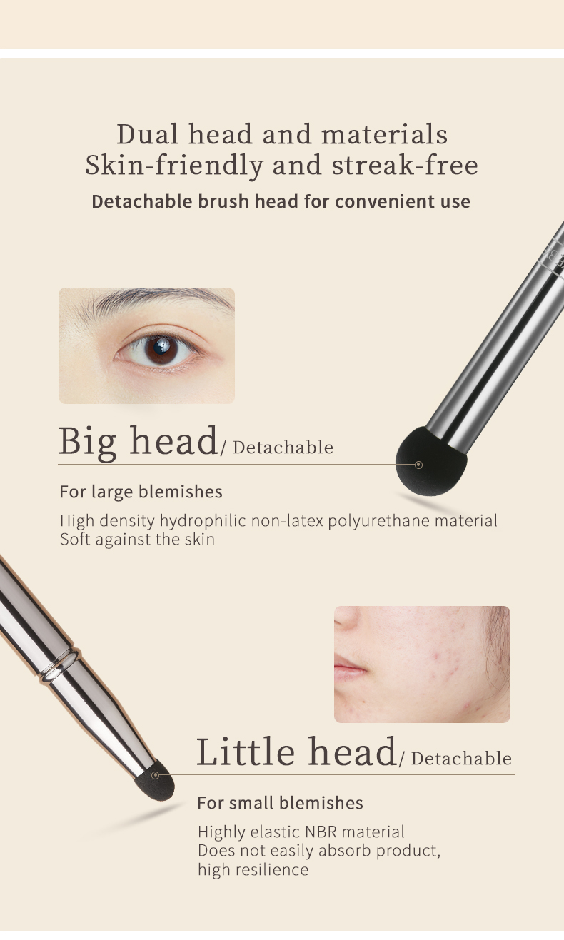 AMORTALS Dual Headed Stippling Brush 尔木萄双头无痕遮瑕刷点涂刷 泪沟法令纹不易吃粉笔指腹化妆师专用化妆刷 ...