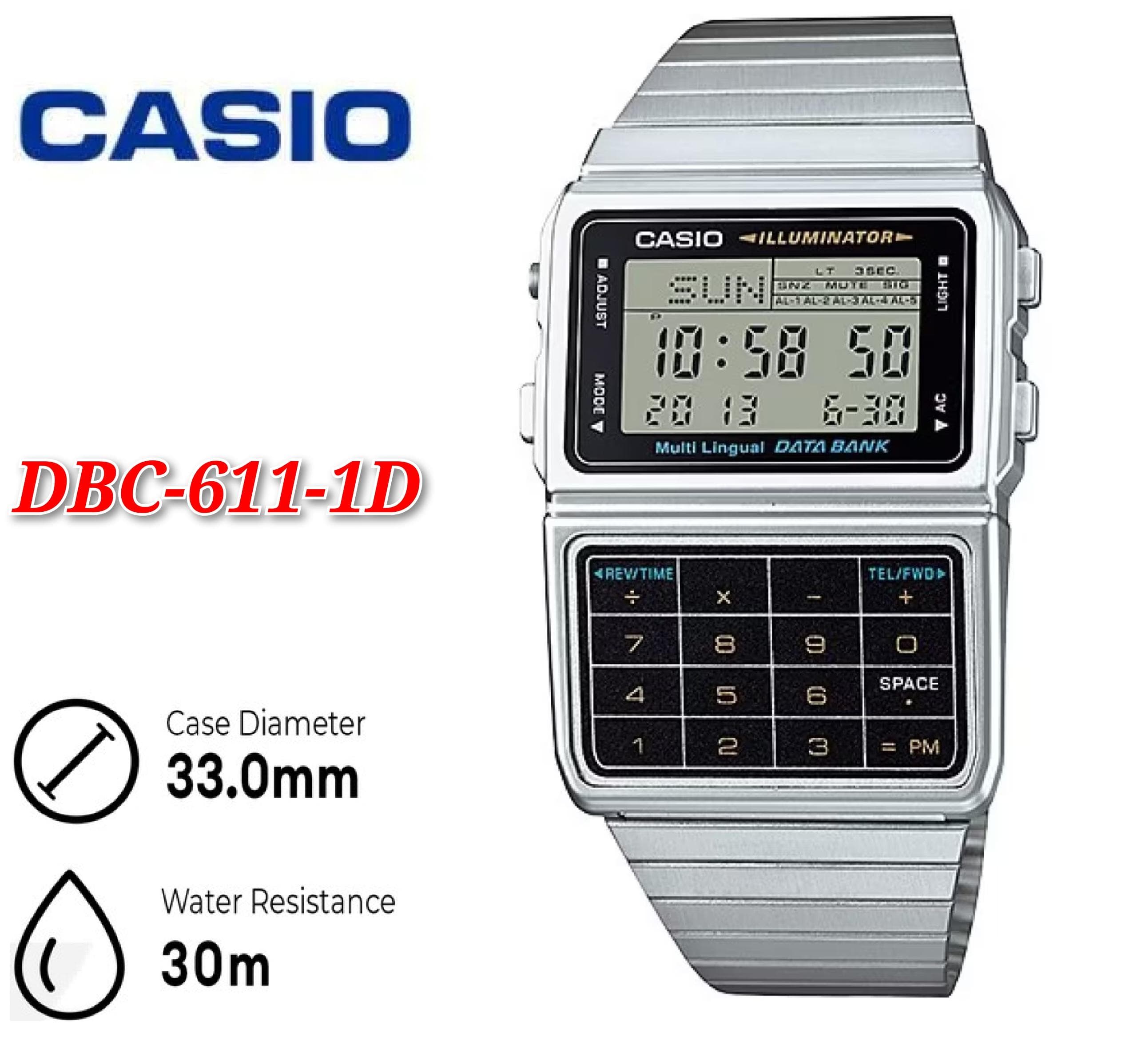 Casio dbc 611 water resistant sales