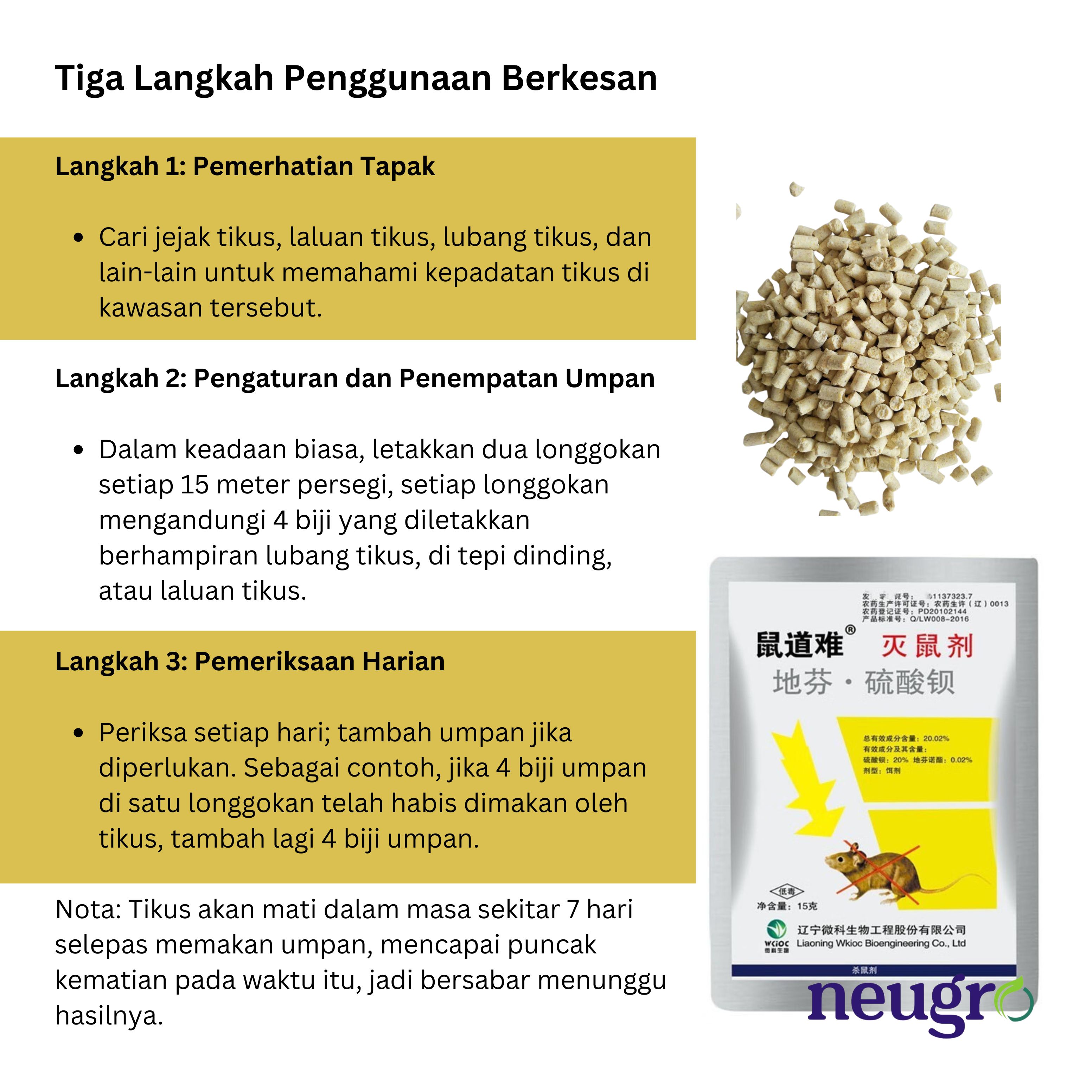 Umpan Tikus 15g Rat Bait Ratgone Rodenticide Indoor/Farm (Sama MATIKUS ...
