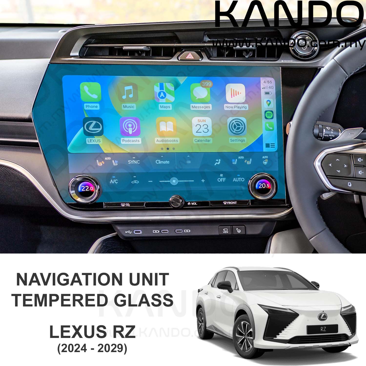 Lexus RZ Tempered Glass Protector Lexus RZ 450e Tempered Glass Lexus RZ ...