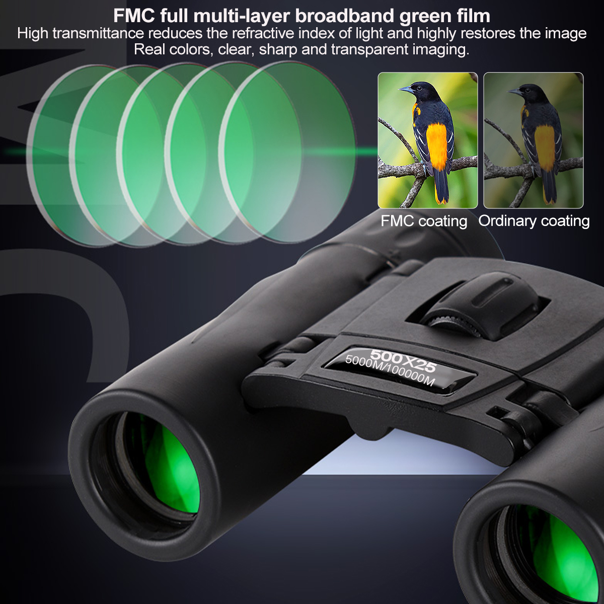 Binoculars HD Zoom 5000M/50000M Lightweight Folding Telescope Long ...
