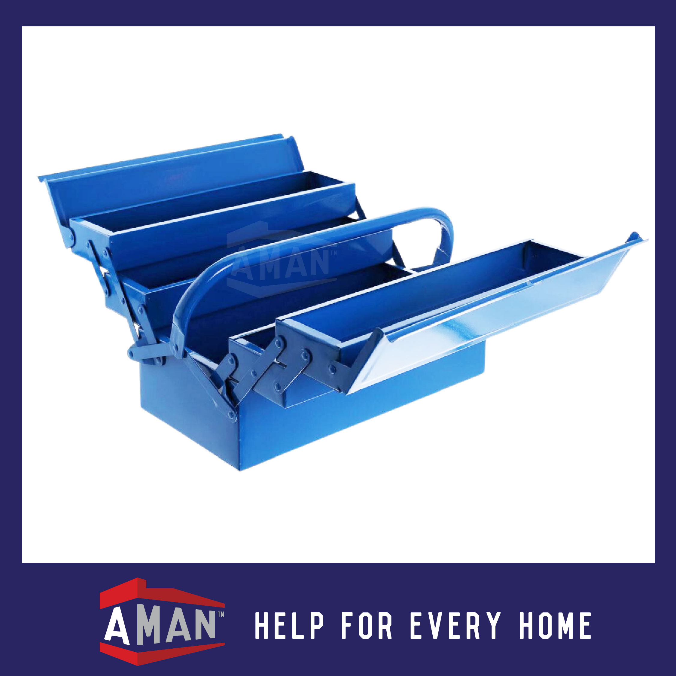 Solid Metal Tool Box Metal Cantilever 3 Tiers 5 Trays Steel Tool Box ...