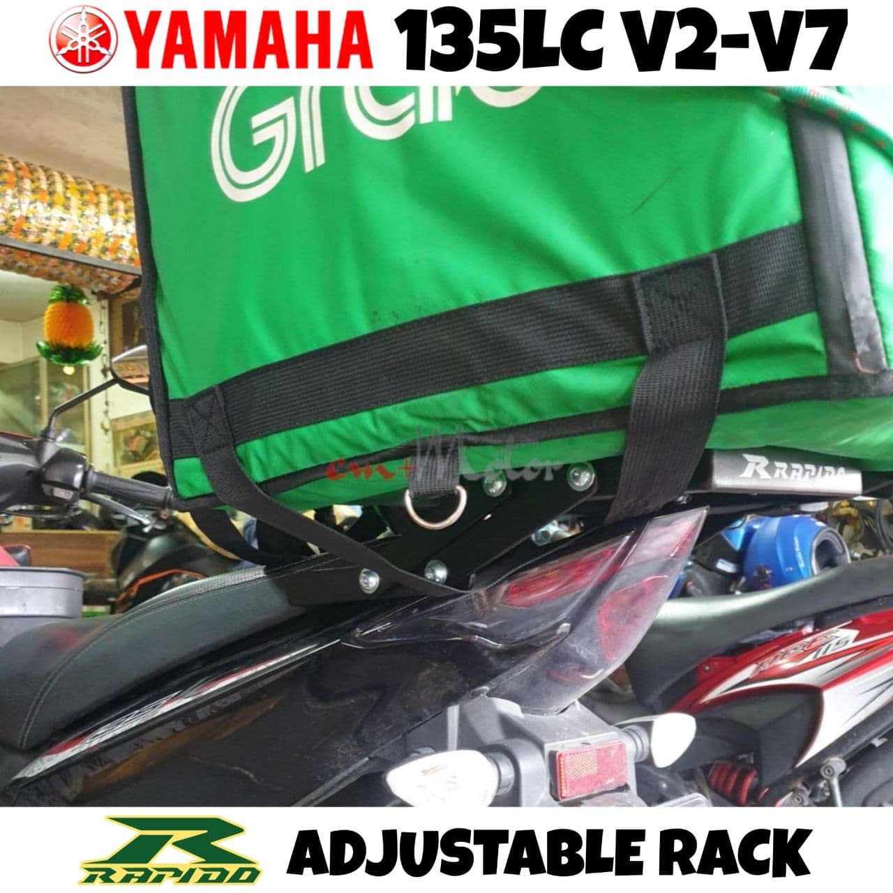 RAPIDO Adjustable Rack+Delivery Bag Box Besi Rack YAMAHA 135LC V1 V2-V7 ...