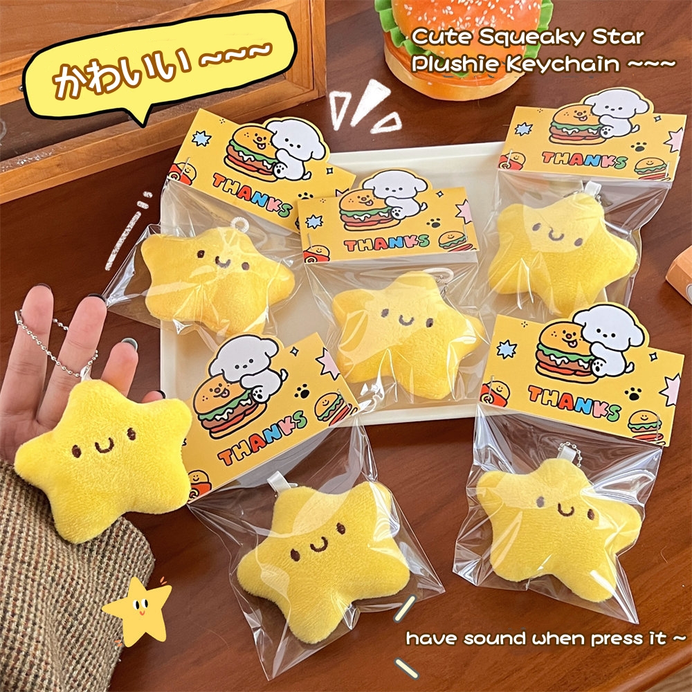 Cute Star Squeaky Plushie Keychain Little Banana Soft Stuffed Plush Toy ...