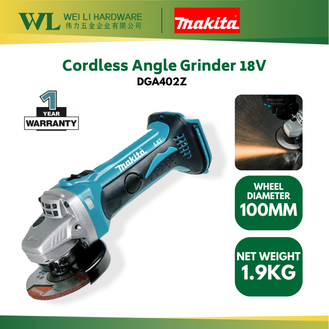 Makita DGA402Z 4 Cordless Angle Grinder 18V Cordless Grinder battery mesin grander batteri battery grinder 18v dga402 Shopee Malaysia