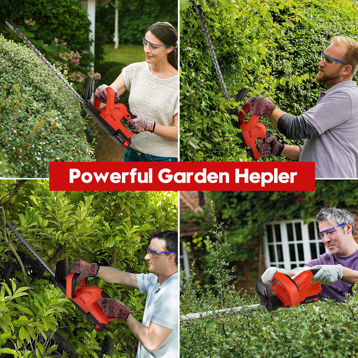 KELETOOL Cordless Shrub Hedge Trimmer Machine Garden Pruning Shear ...