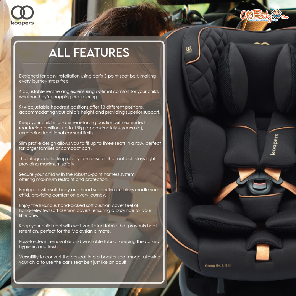 Koopers Revo Baby Car Seat | ECE R44/04 Approved | Newborn to 12 years ...