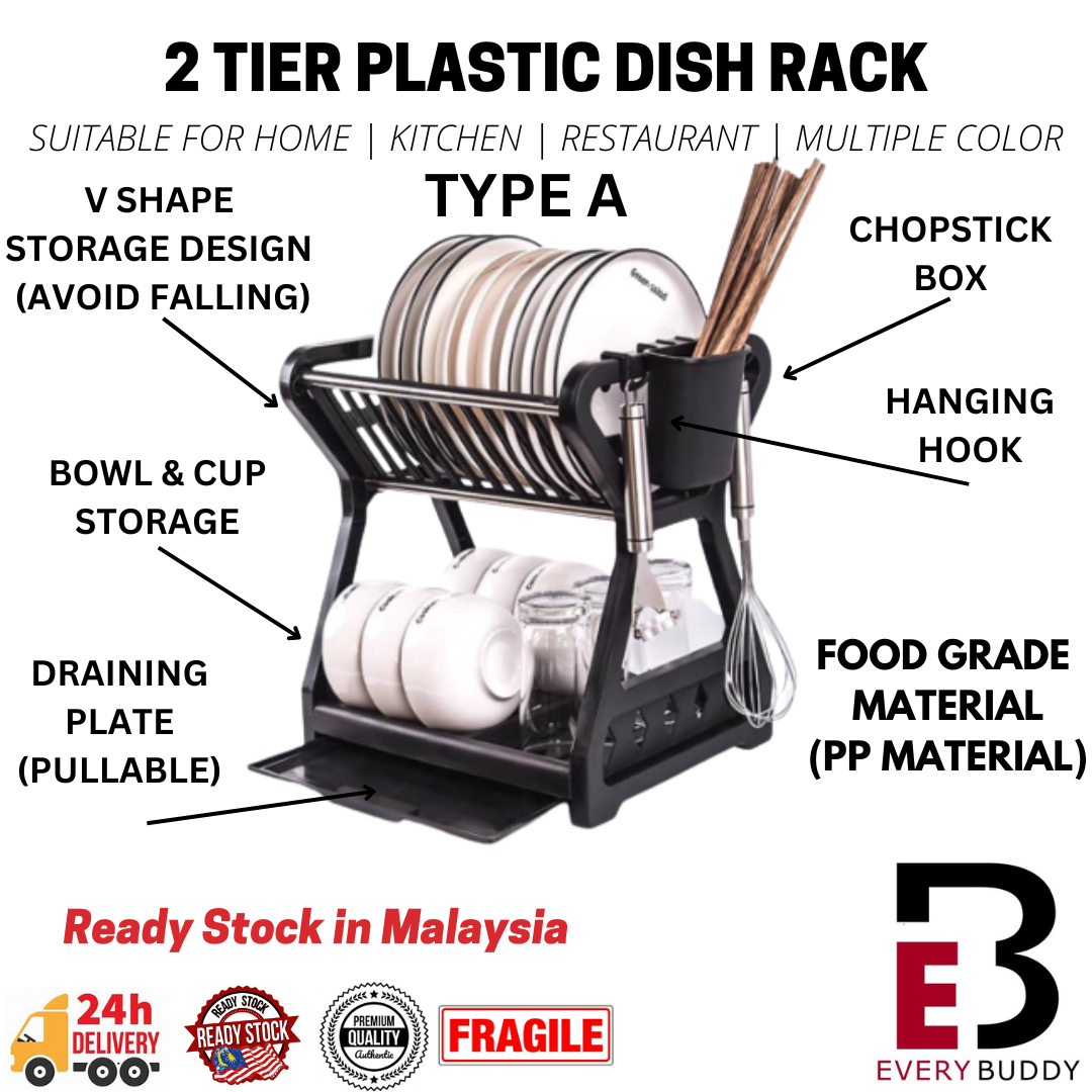 Small Plates Less than 15 cm 2 Tier Double Layer Plastic Kitchen Dish ...