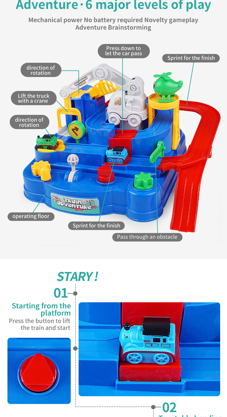 Train Adventure Model Racing Educational Toys Children Track Car ...