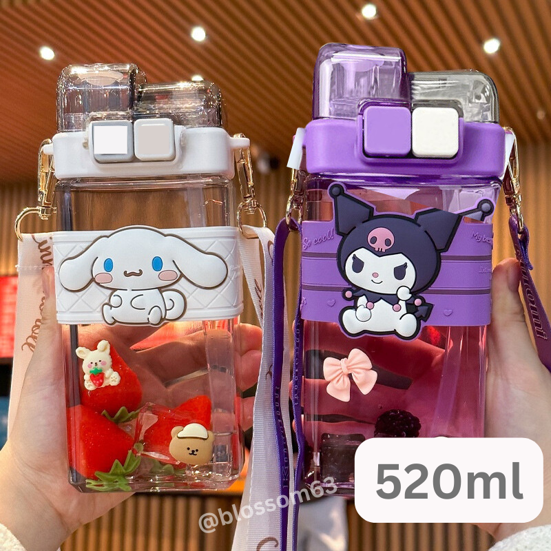 520ml Kuromi Bottle Kids Water Bottle Hello Kitty Melody Cinamoroll ...