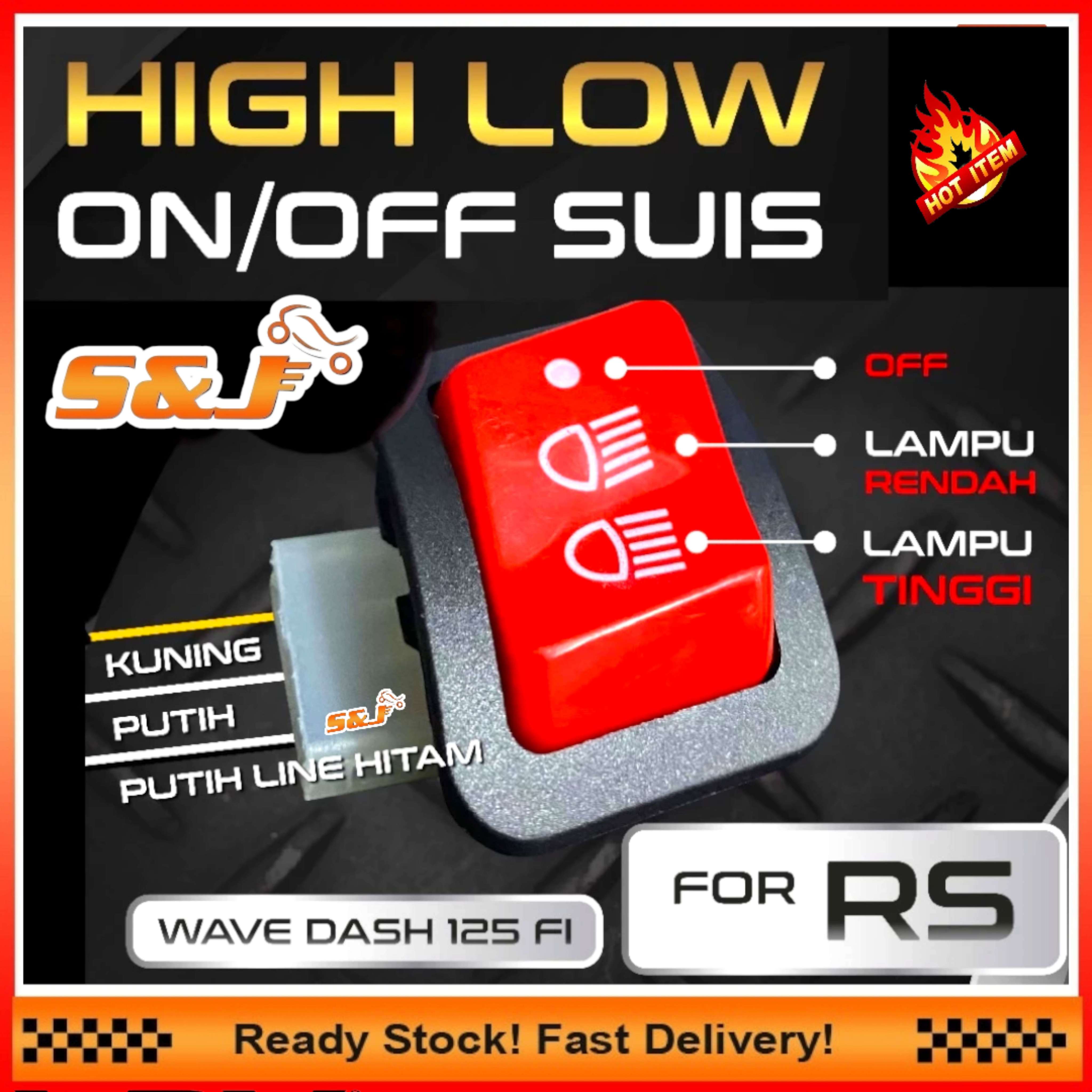 RS150 RSX RED HI LOW BUTTON ON OFF LIGHT DOUBLE SIGNAL STARTER ENGINE ...
