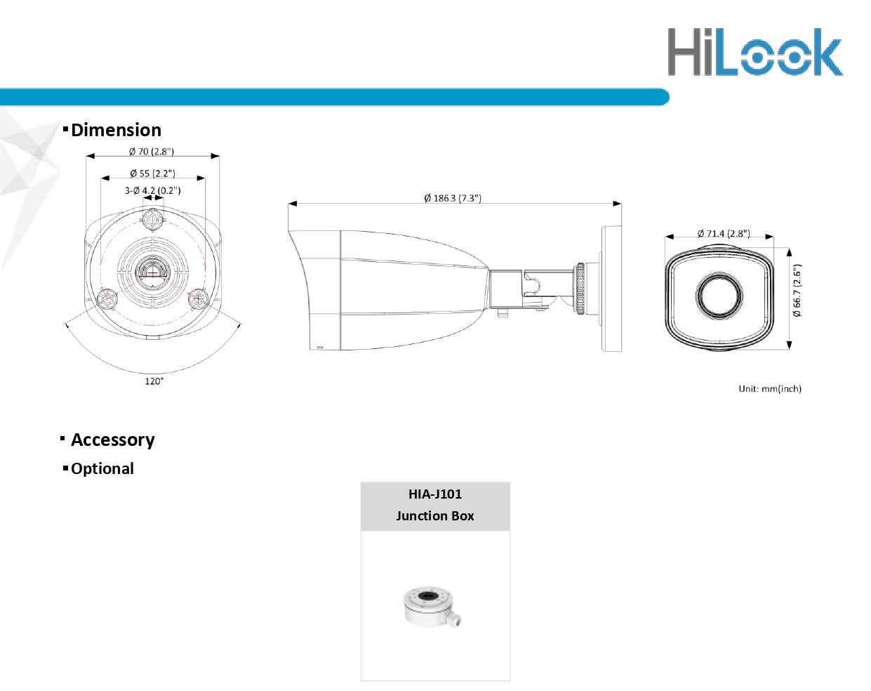Hikvision HWI-B121H HiWatch Full HD 2MP buiten bullet camera met 30 meter IR nachtzicht, WDR en PoE