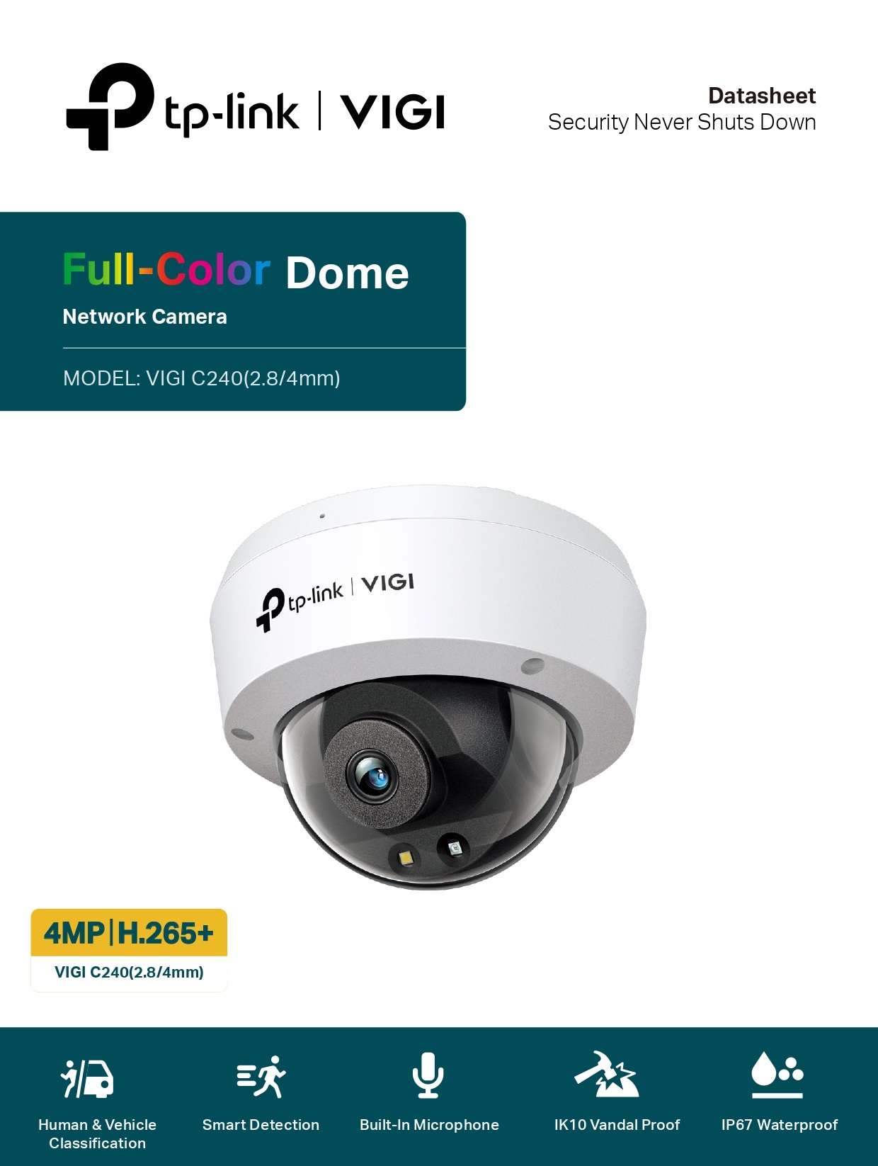 TP-LINK VIGI C240 (4MP) / VIGI C250 (5MP) 2.8MM/4MM SUPER HIGH ...