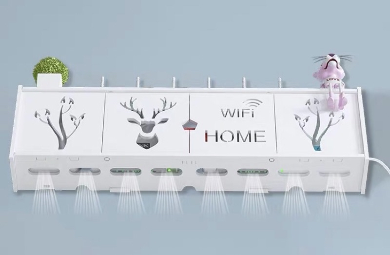 Wifi Router Shelf Rack Storage Wall Shelf Router Modem Rak TV Wall Rak ...