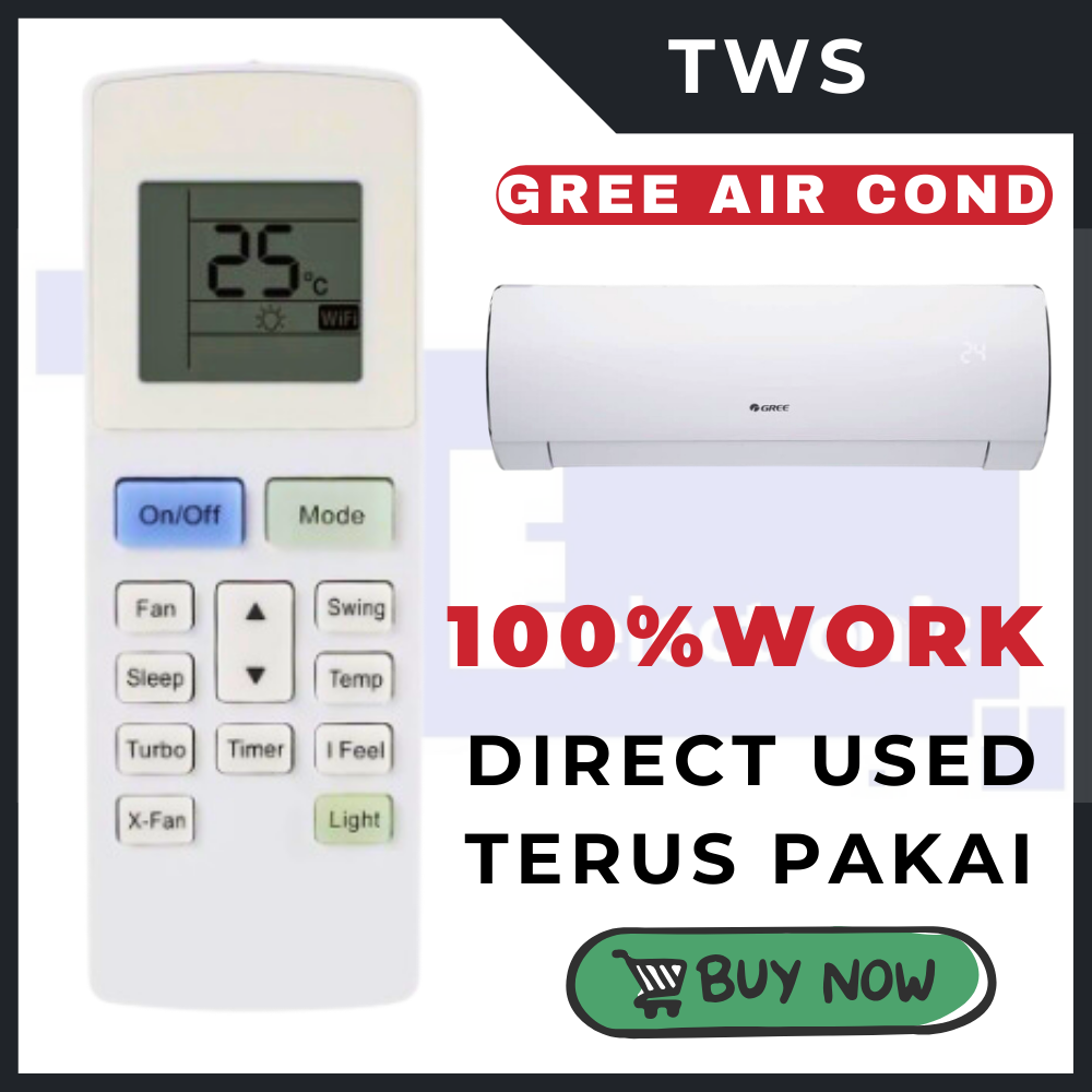 TWS GREE Air Conditioner Remote Controller YAW1F | Shopee Malaysia