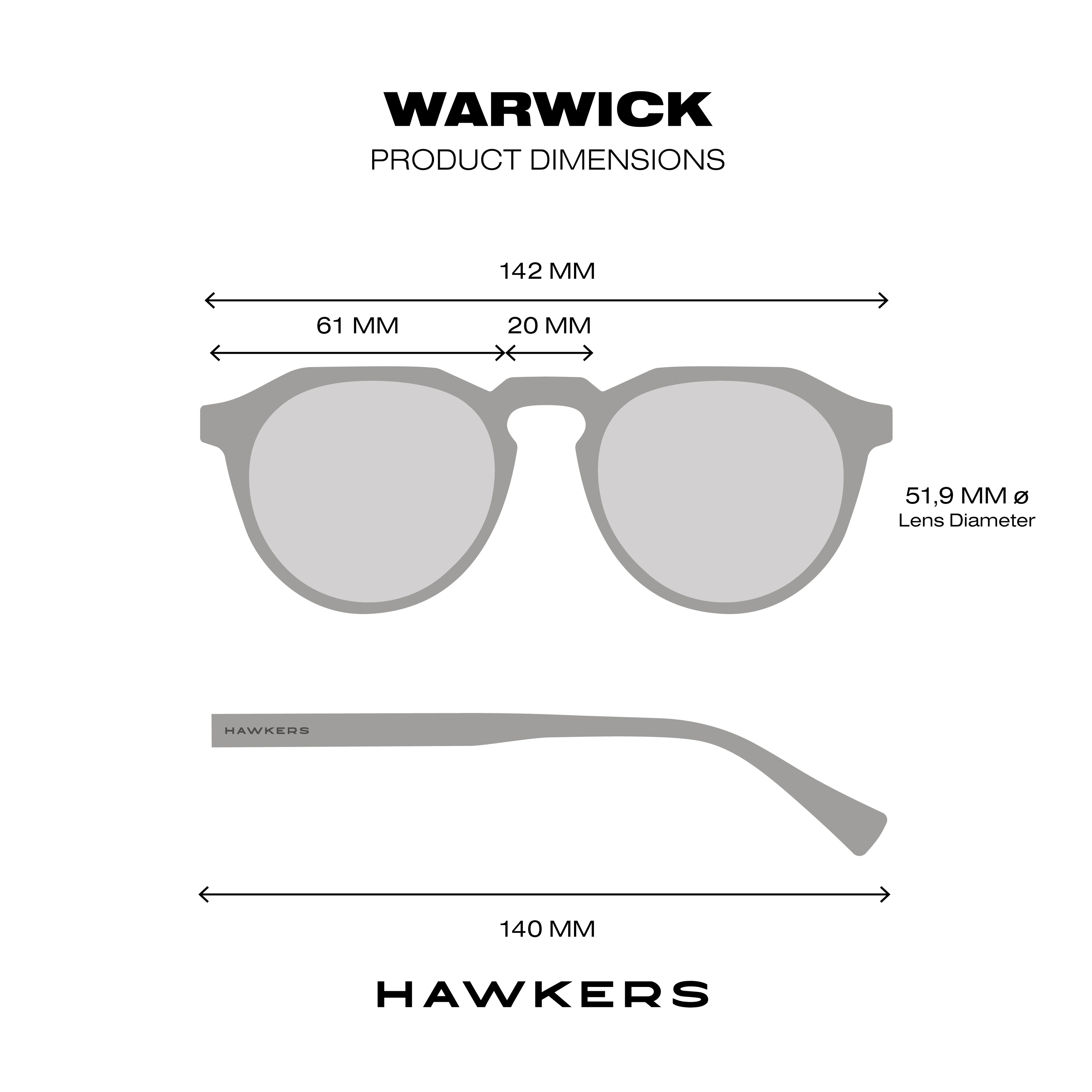 Hawkers sunglasses sales dimensions