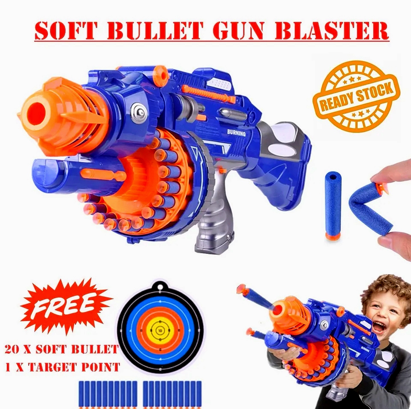 Dr Toy🌈Soft Bullet Gun Blaster For Kid Or Adults /pistol peluru lembut ...