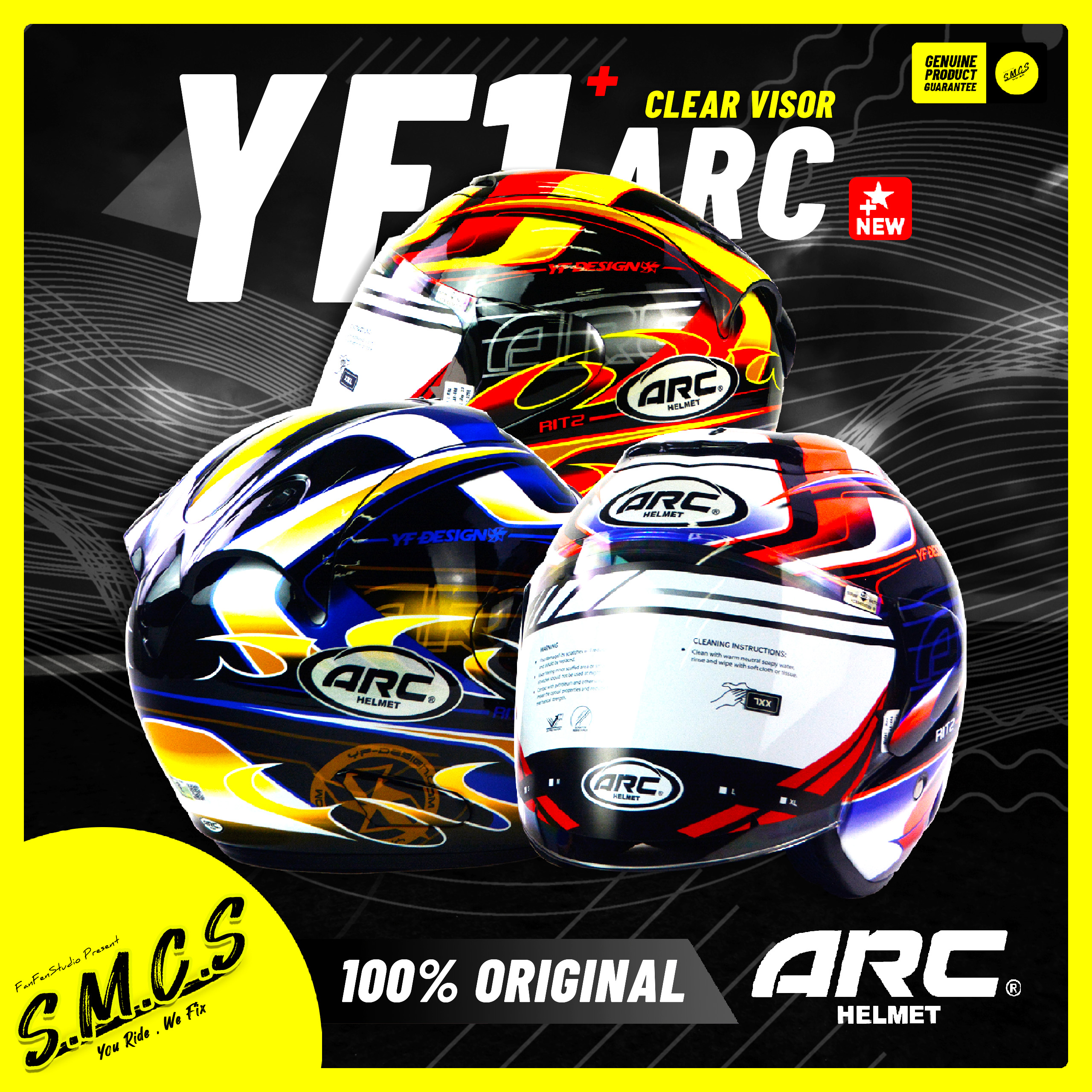 ARC RITZ YF1 Helmet YF Design NEW (100% Original) Sirim