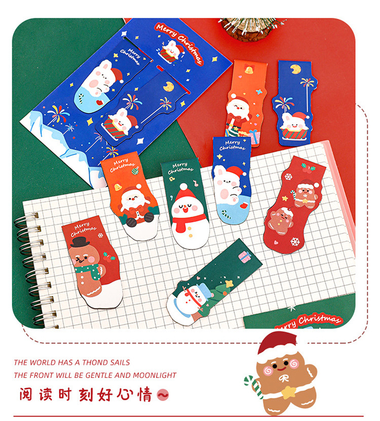 Whitespace 2in1 Christmas Magnetic Bookmark Cute Cartoon Magnet Booktab ...