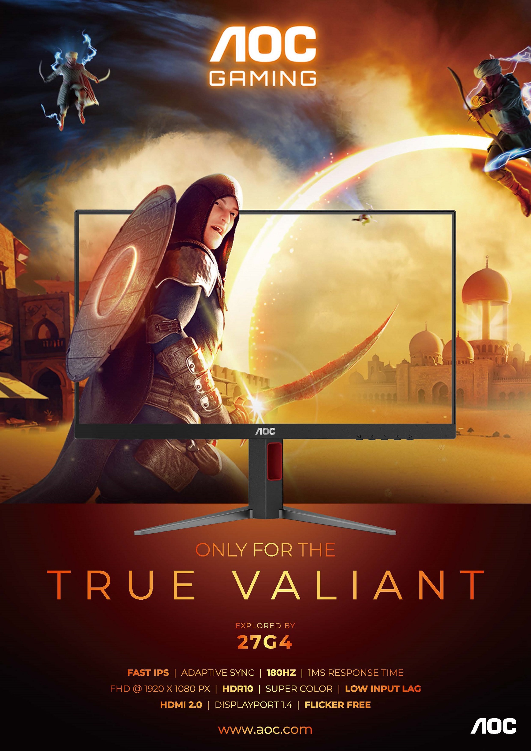 AOC 27" 27G2 144Hz / 27G2SP 165Hz / 27G4 180Hz Adaptive Sync Gaming ...