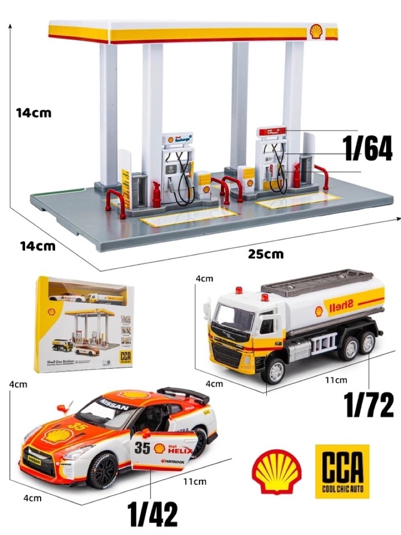 FEO CCA Assemble Shell Petrol Station Gas Model Diecast Trailer Volvo Tank  Model Diecast Model Toy Vehicle Kereta Mainan | Shopee Malaysia