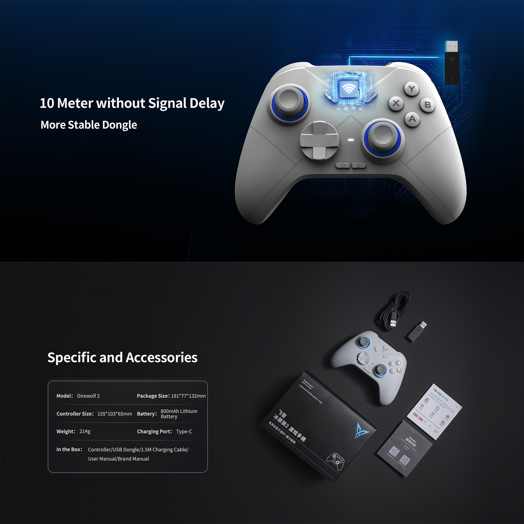 Flydigi Direwolf 3 Wireless Gaming Controller - PC/Switch/Mobile ...