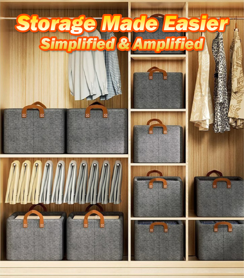 Amfyn Polyster 26L Foldable Clothes Storage Box with Steel Frame (Multicolor) main image 1