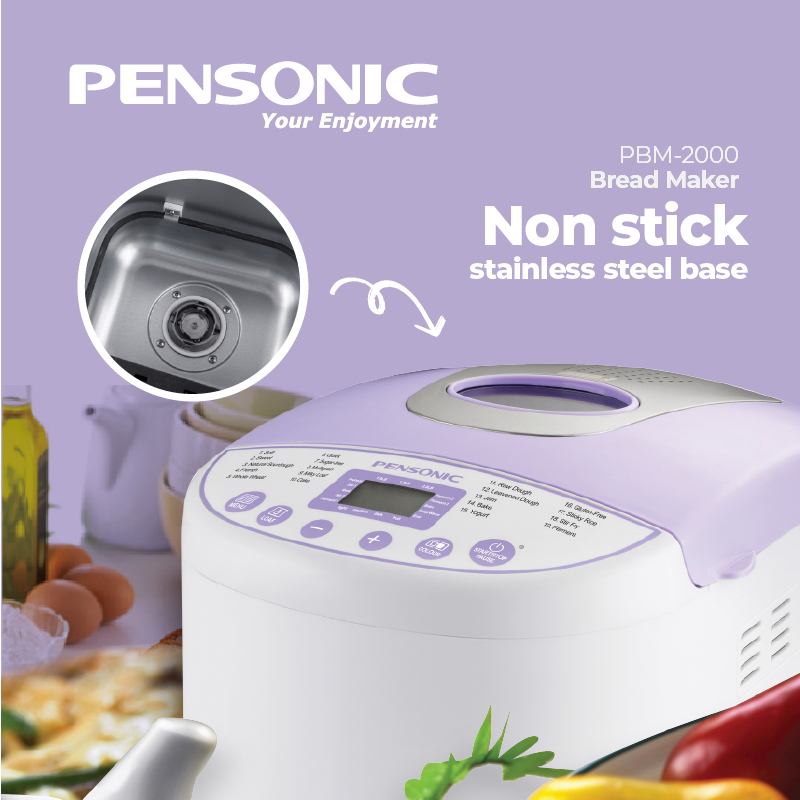 [19 𝙁𝙪𝙣𝙘𝙩𝙞𝙤𝙣𝙨] Pensonic Bread Maker PBM2000 (Breadmaker Dough