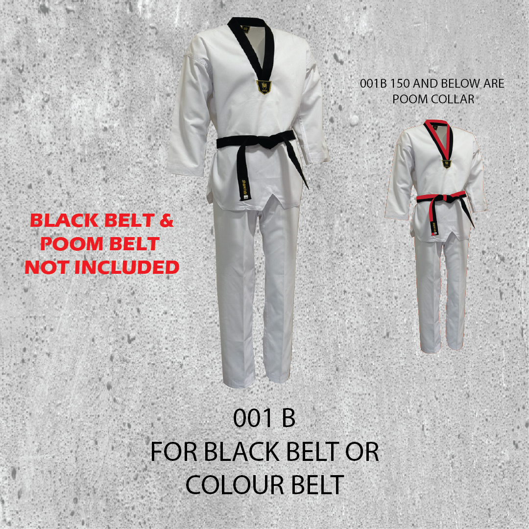 NEW SHINOBI WORLD TAEKWONDO DOBOK UNIFORM FOR BEGINNER AND BLACK BELT ...