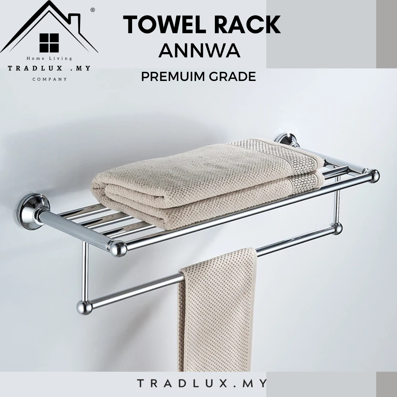 HEAVY DUTY STAINLESS STEEL ANNWA Towel Rack Double Layer Towel rack ...