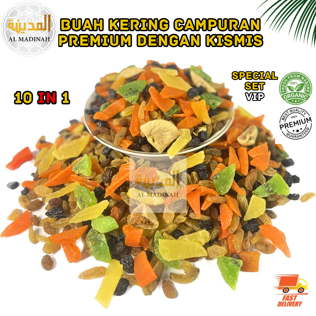 Buah Campuran Kering Dengan Kismis | Dried Mix Fruit With Raisin | 10 ...