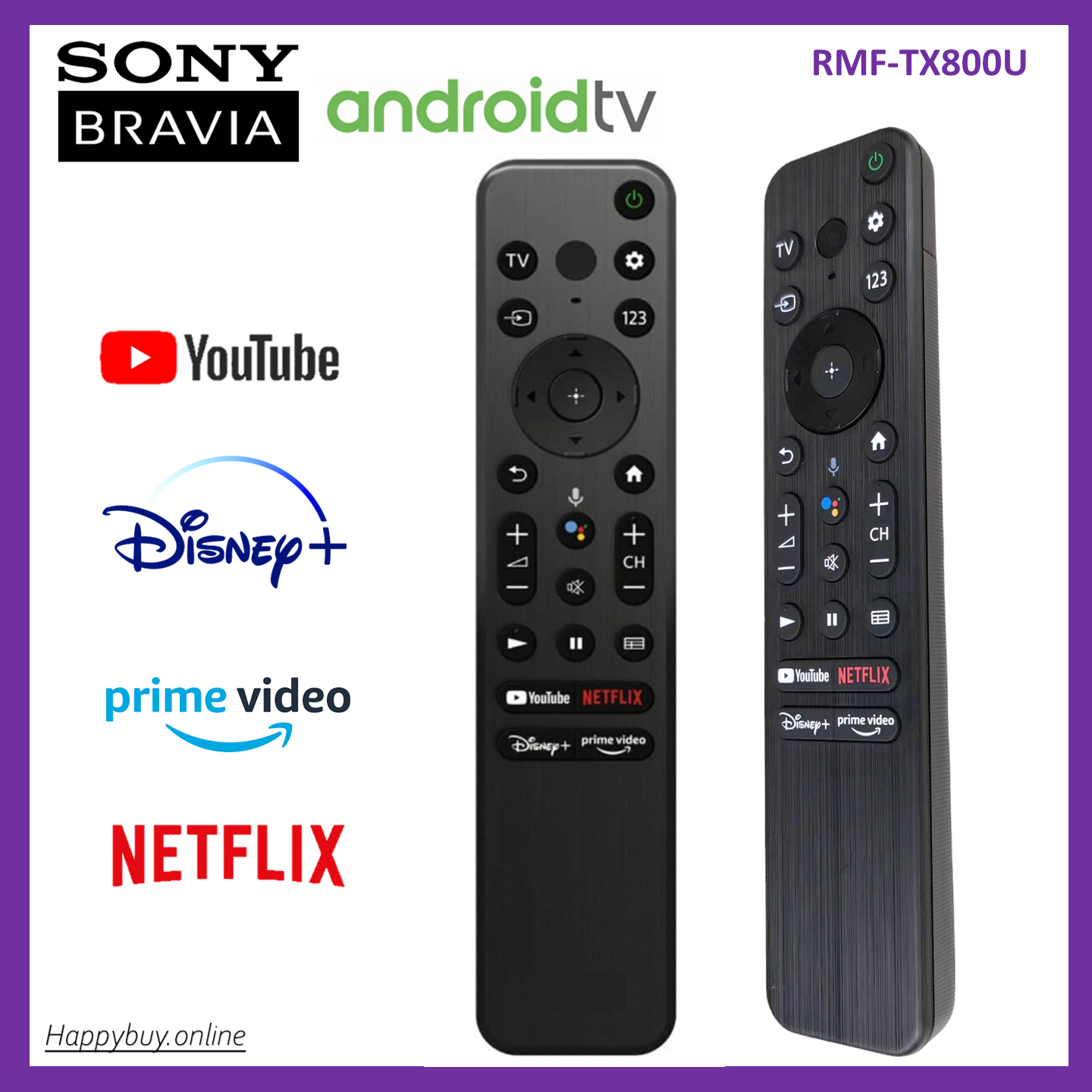 Sony Bravia 4K Ultra HDR Android Smart TV Remote Control Sony Voice ...