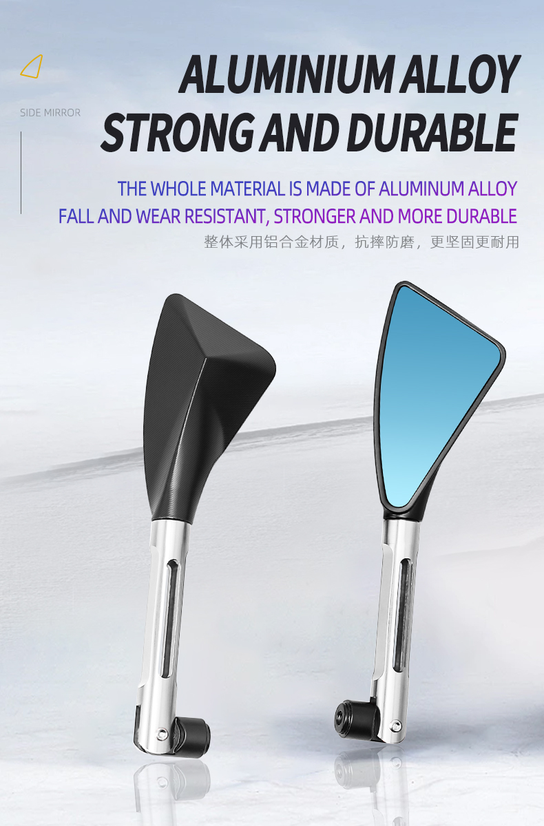 Universal Rear View Mirror Side Mirror Alloy CNC Blue Cermin Sisi Aloy ...