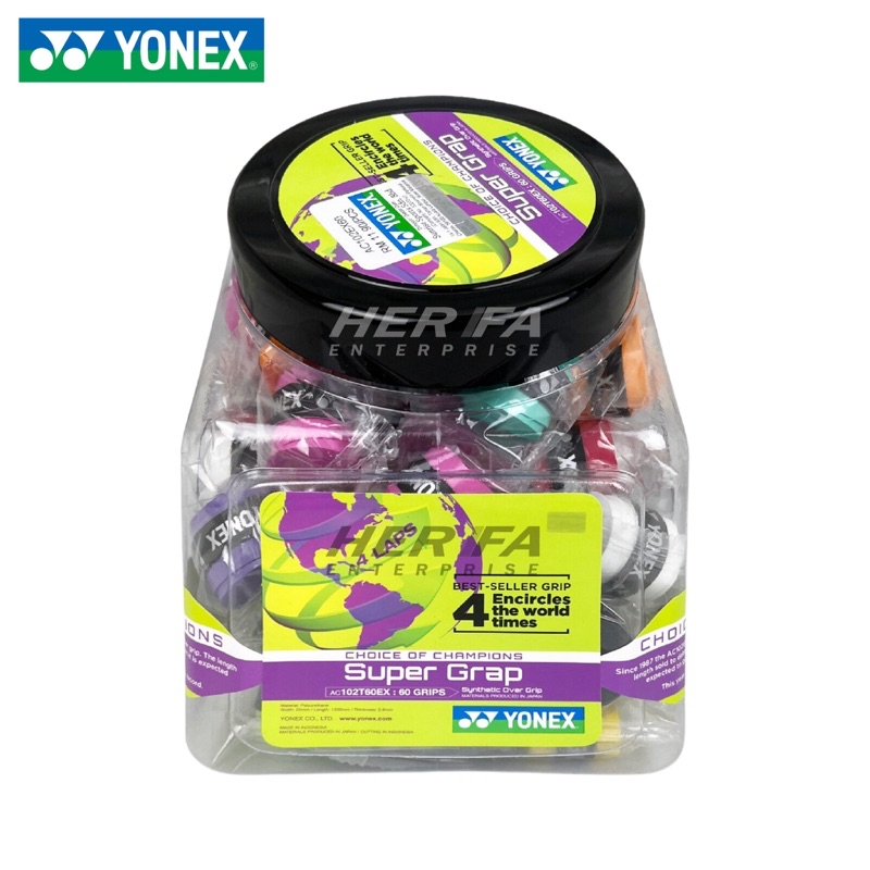 YONEX AC102EX60 Overgrip 100%ORIGINAL for Badminton,Squash or Tennis ...