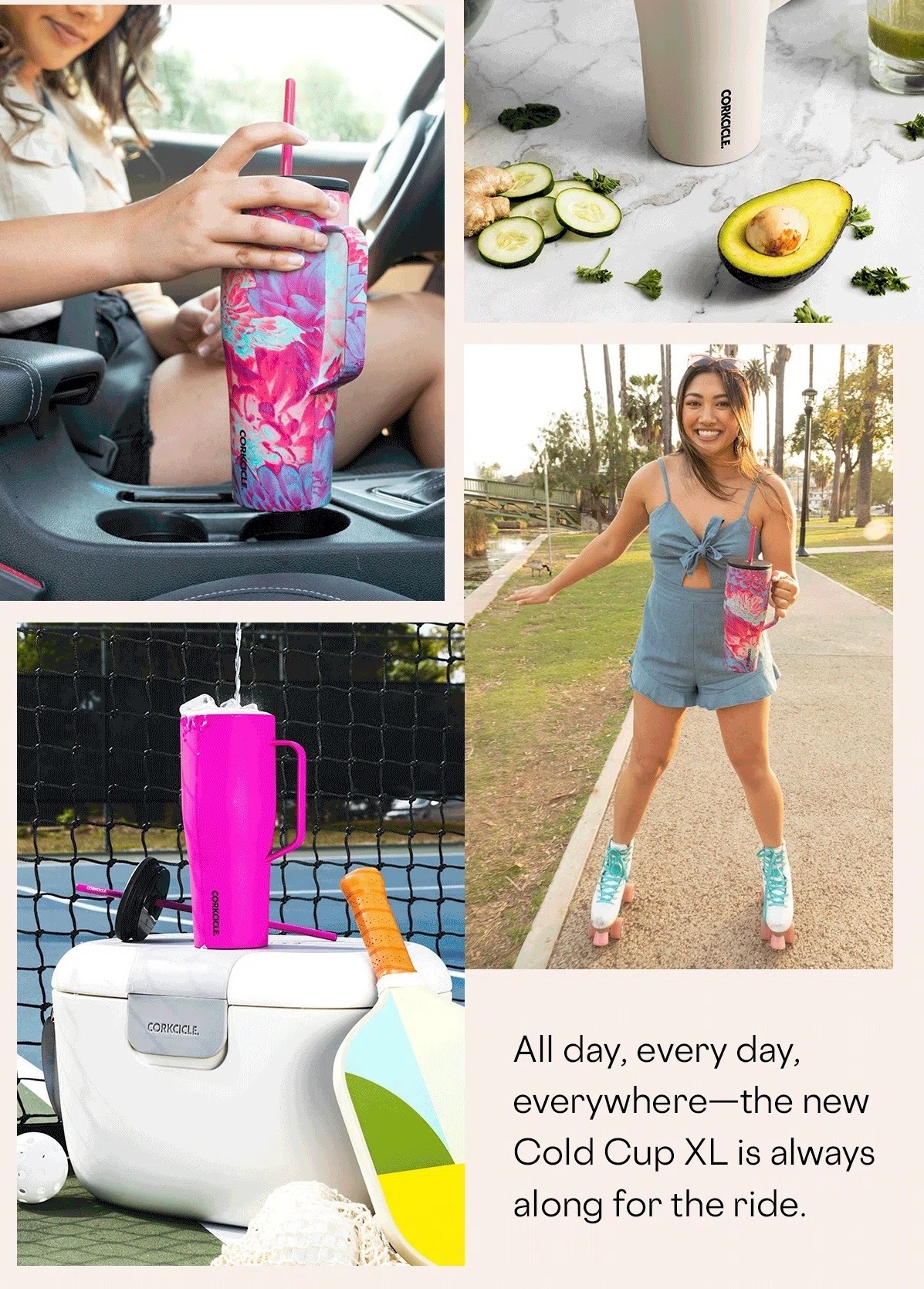 CORKCICLE COLD CUP XL INSULATED TUMBLER WITH HANDLE 30OZ TUNGSTEN